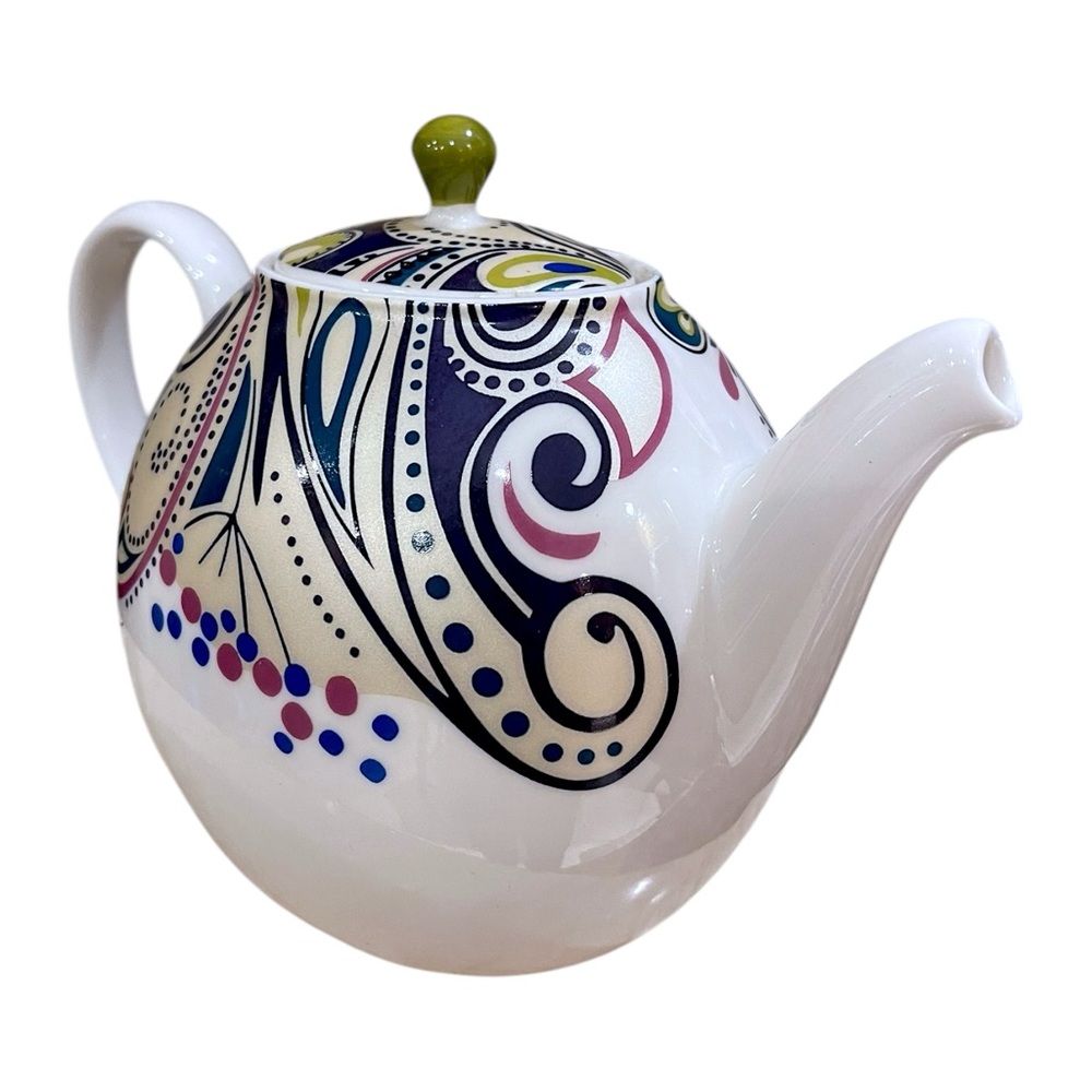 Colorful Denby Monsoon Cosmic Fine China England Teapot ~ A Rare Vintage Gem - Picture 9 of 16
